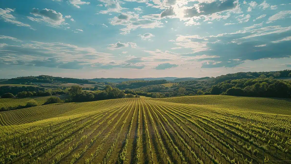 Picturesque countryside landscape showcasing Beaujolais Vert's natural beauty.