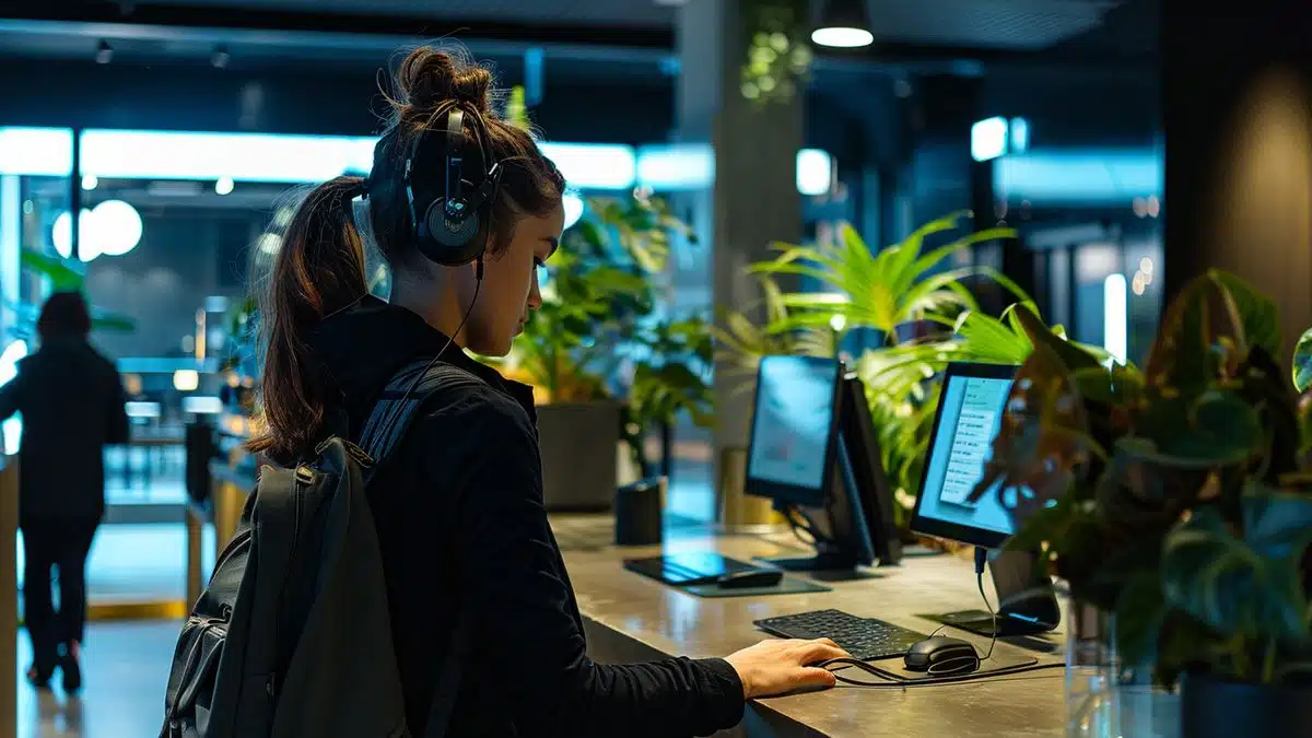 Person dialing the phone number to reserve spots at Exalto Villeurbanne.